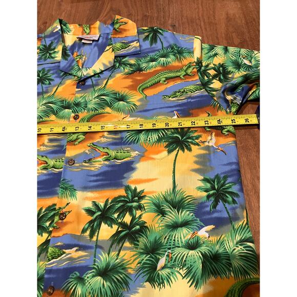 VTG Pacific Legend Hawaiian Shirt Floral Made in Hawaii USA Alligator Beach XL - Picture 7 of 7